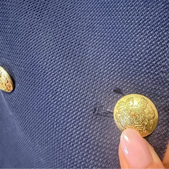 Banana Republic Double Breasted Military Blazer Navy/Black Small - Picture 8 of 12